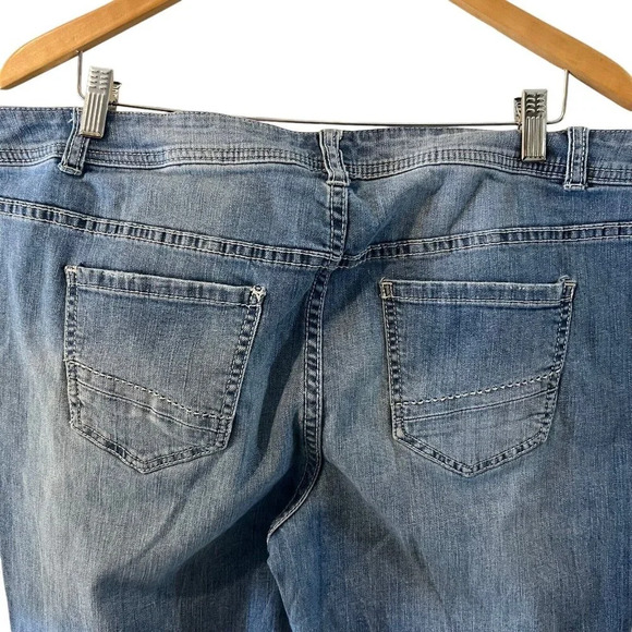 Lane Bryant Straight Leg Distressed Jeans Plus Size 20 Holes Rips Frayed Stretch - Picture 6 of 8